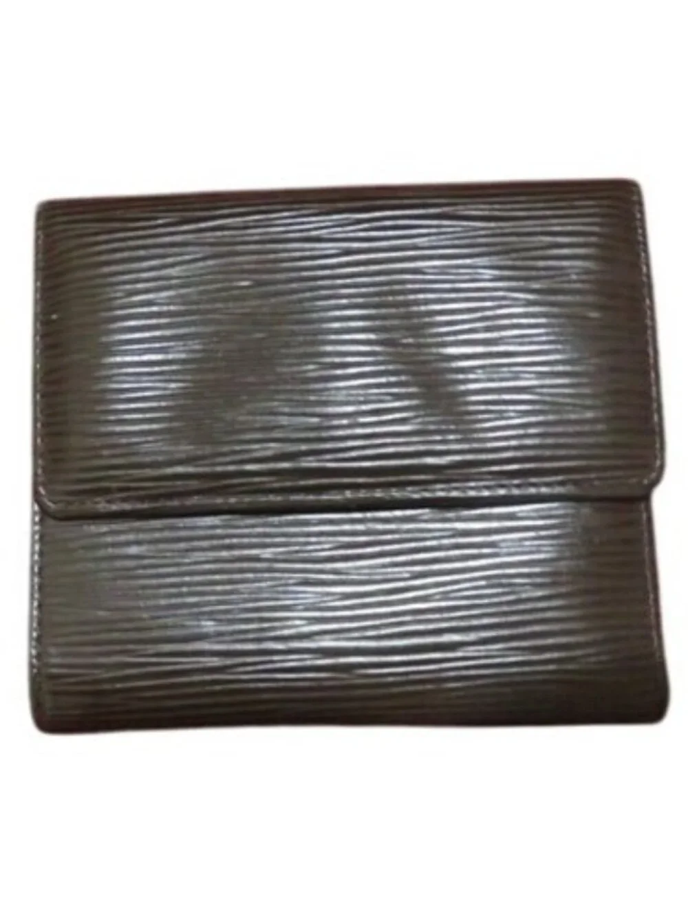 Louis Vuitton Epi Porte serial SP1012 Brown Elise Credit Leather Trifold Wallet